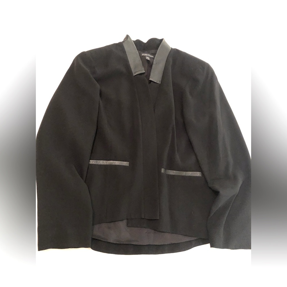 Eileen Fisher silk blazer, black, EUC